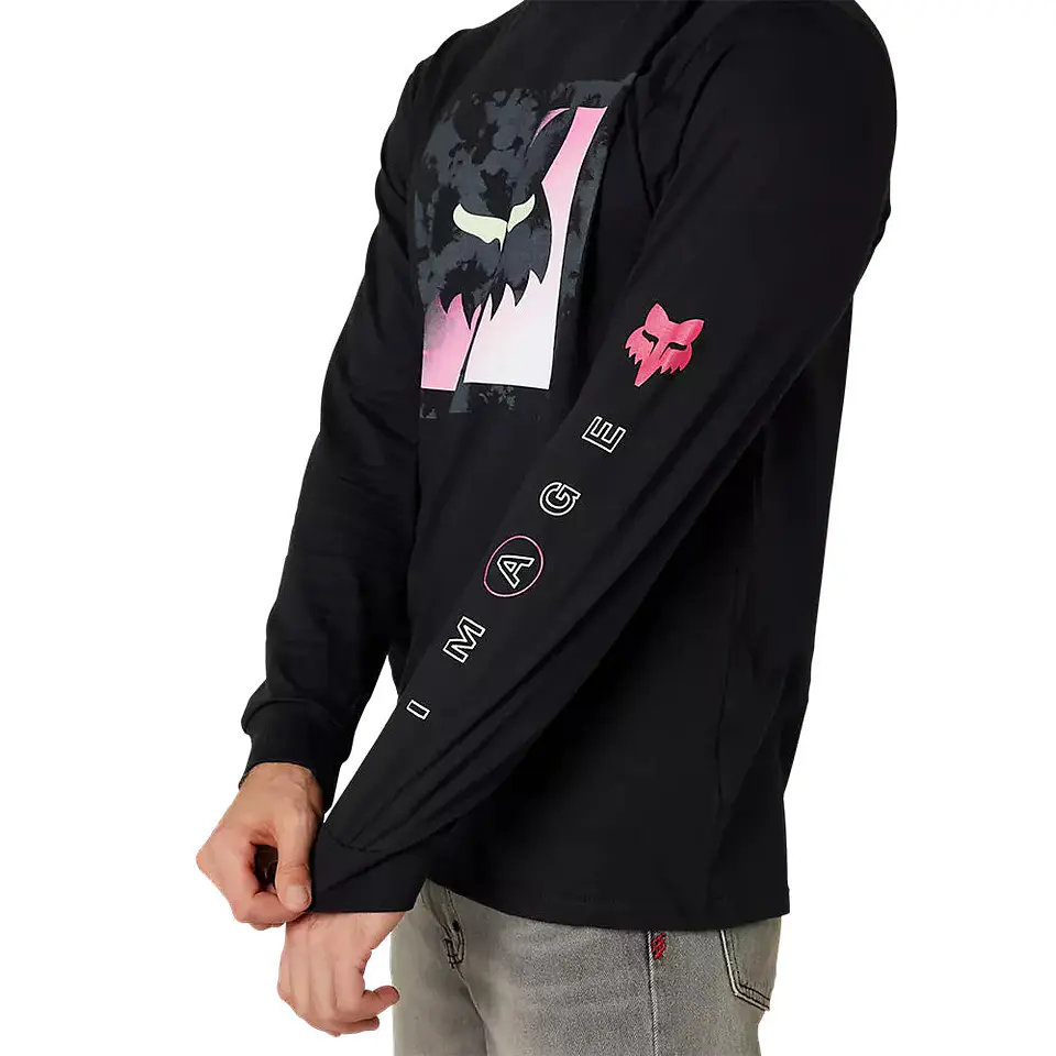 POLERA FOX MANGA LARGA DETONATE NEGRO 2