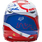 CASCO FOX V1 SKEW BLANCO ROJO - Miniatura 2