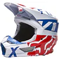 CASCO FOX V1 SKEW BLANCO ROJO - Miniatura 1