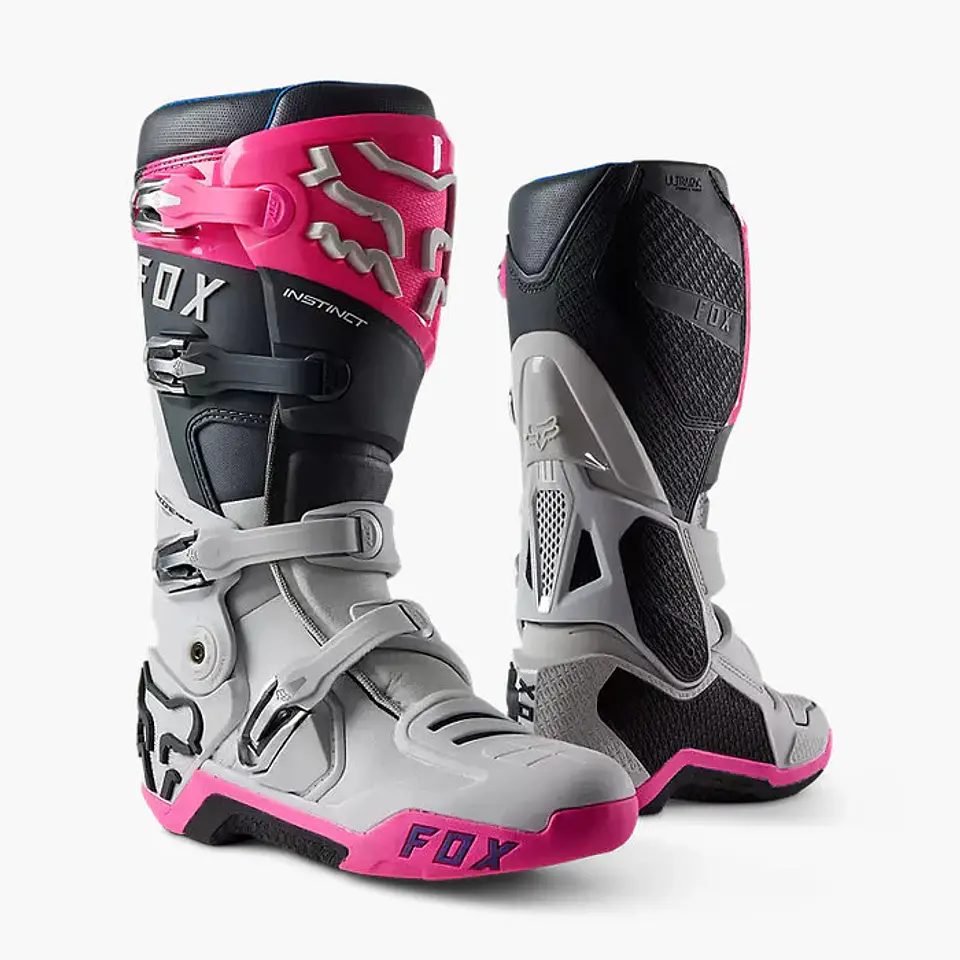 BOTA FOX INSTINCT 2.0 GRIS ROSADO 1