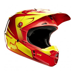 CASCO FOX NIÑO V1 IMPERIAL RED/YELLOW 