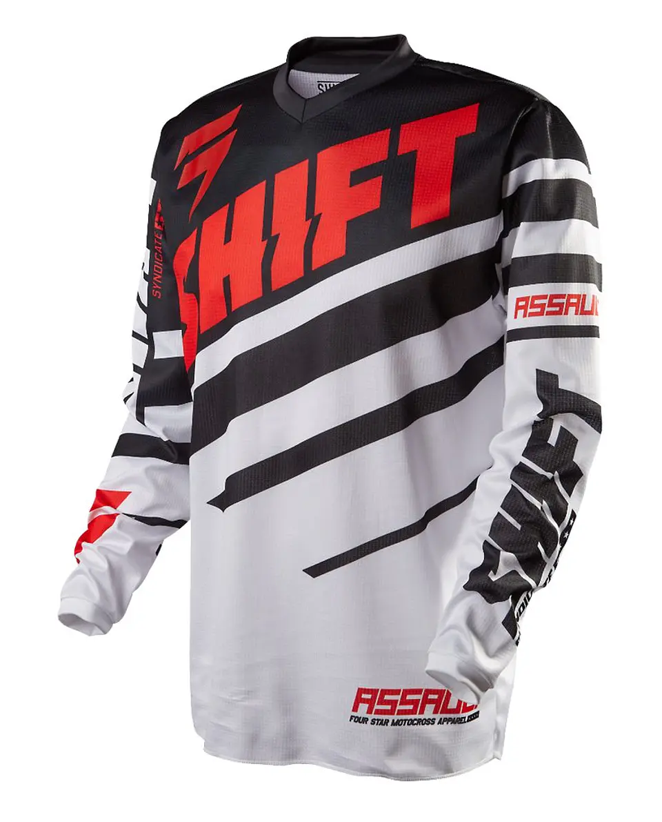 JERSEY SHIFT ASSAULT RACE NEGRO/BLANCO/ROJO 1