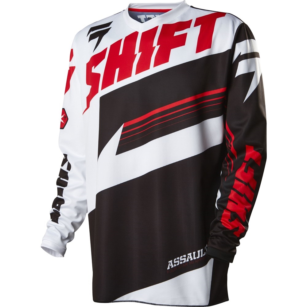 JERSEY SHIFT ASSAULT NEGRO/BLANCO/ROJO