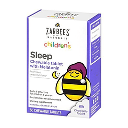 MELATONINA PARA NIÑOS 1 MG Regula el ciclo del sueño (50 Tabletas masticables)