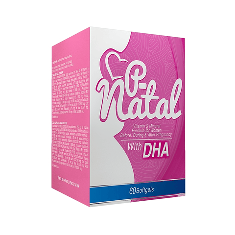 P-NATAL CON DHA - MULTIVITAMINICO PARA EL EMBARAZO Y EL DESARROLLO DEL CEREBRO Y VISTA DEL BEBÉ (60 SOFTGELS)