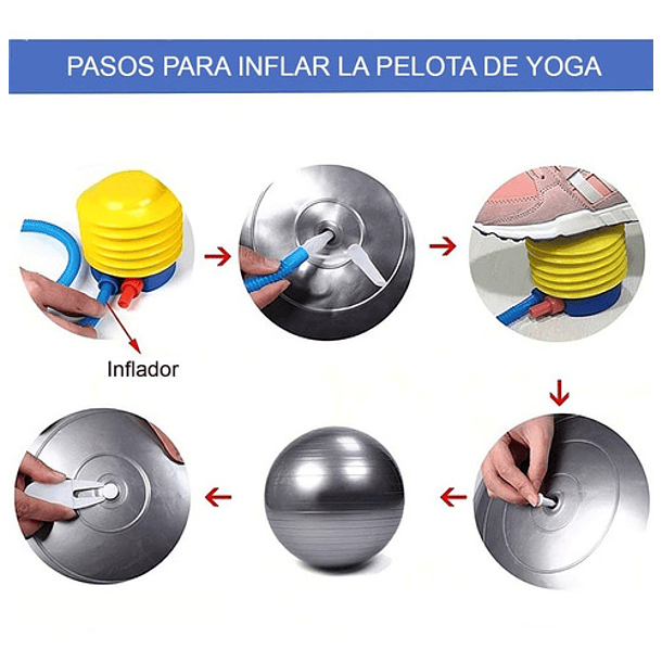 Pelota Balon Yoga 75 Cm Pilates Con Inflador  18