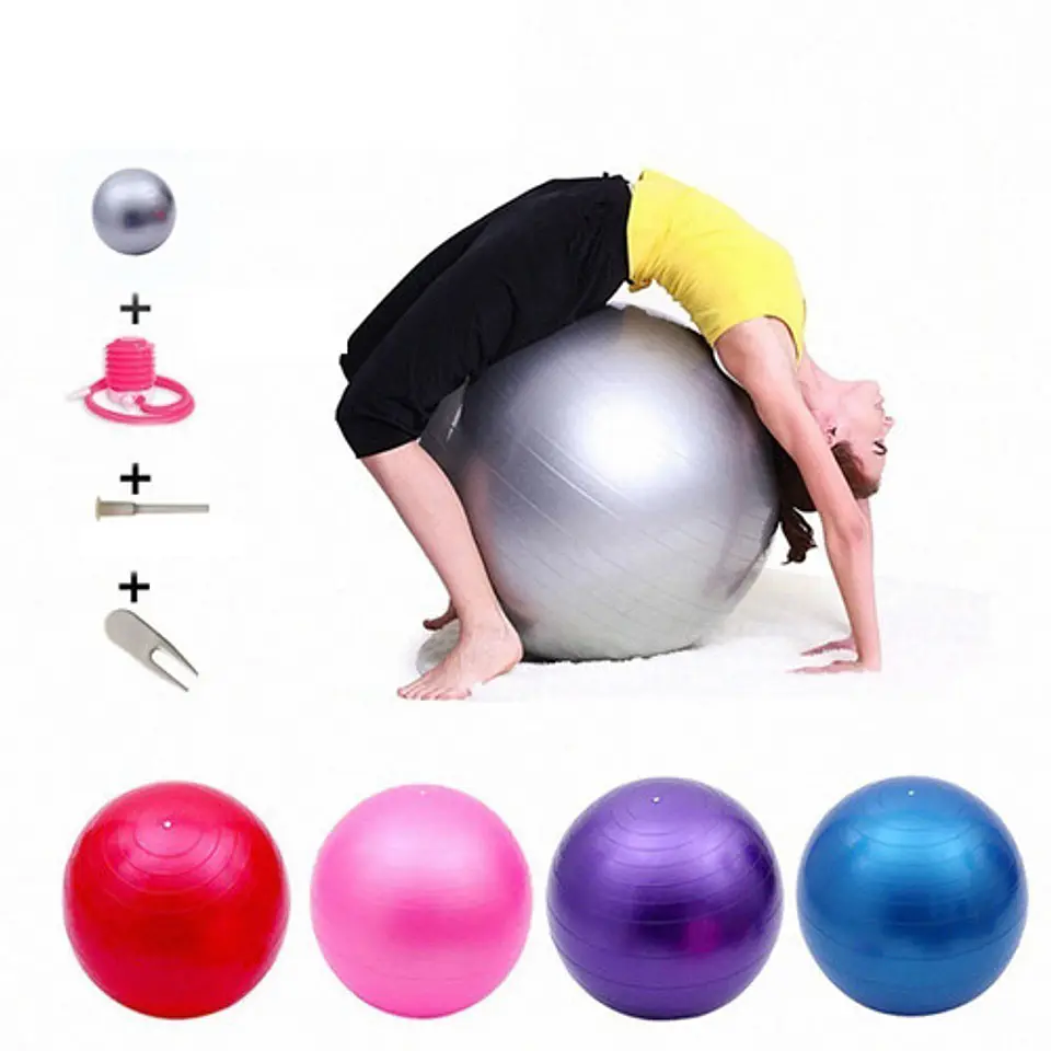 Pelota Balon Yoga 75 Cm Pilates Con Inflador  38