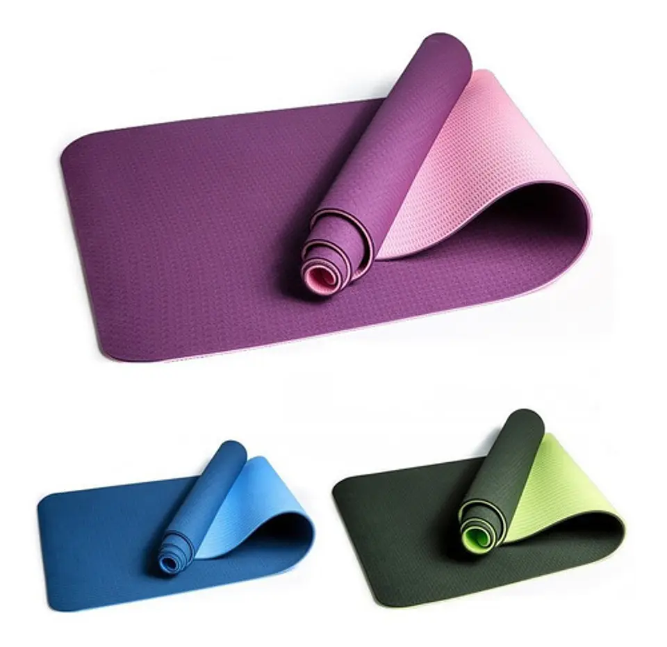 Mat Alfombra De Yoga Tpe 8mm Doble Color Eco-friendly 3