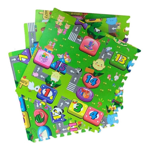 Pack De 4 Alfombras Piso Puzzle Goma Eva Antigolpes 60x60cm WakesHome