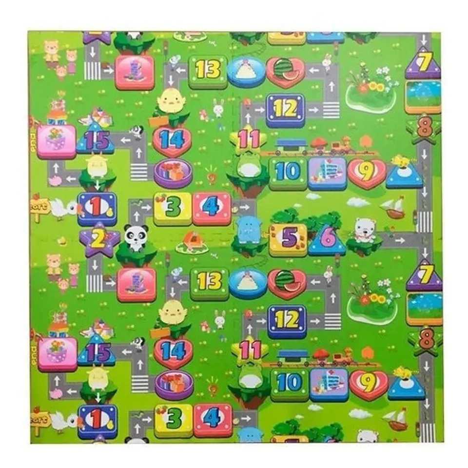 Alfombras Piso Goma Eva Estampado Set 4 Cuadros 60x60cm  4