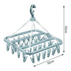 Colgador De Calcetín Ropa Interior De 32 Clips Plegable 10