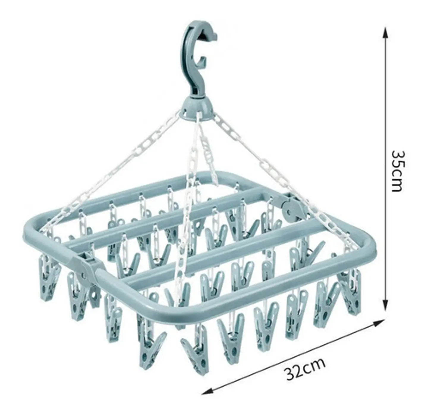 Colgador De Calcetín Ropa Interior De 32 Clips Plegable 8