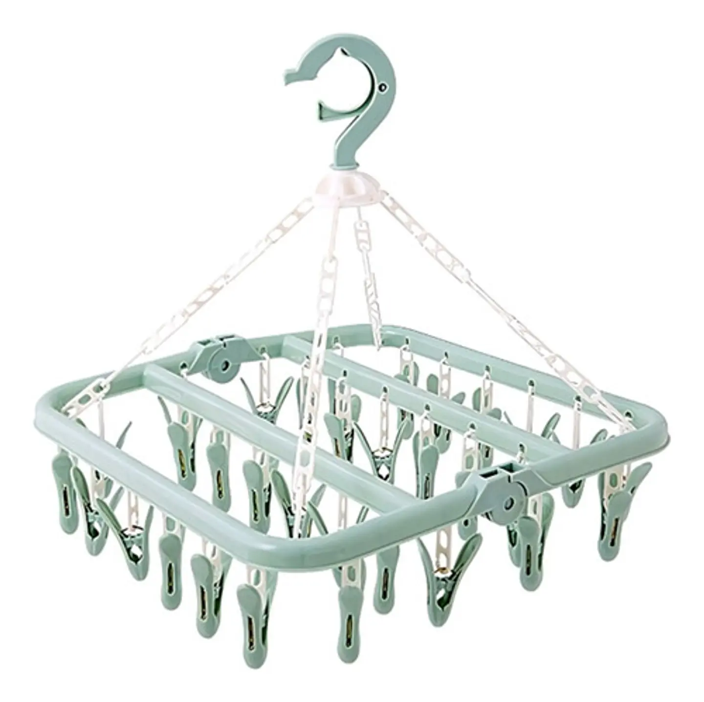 Colgador De Calcetín Ropa Interior De 32 Clips Plegable 9
