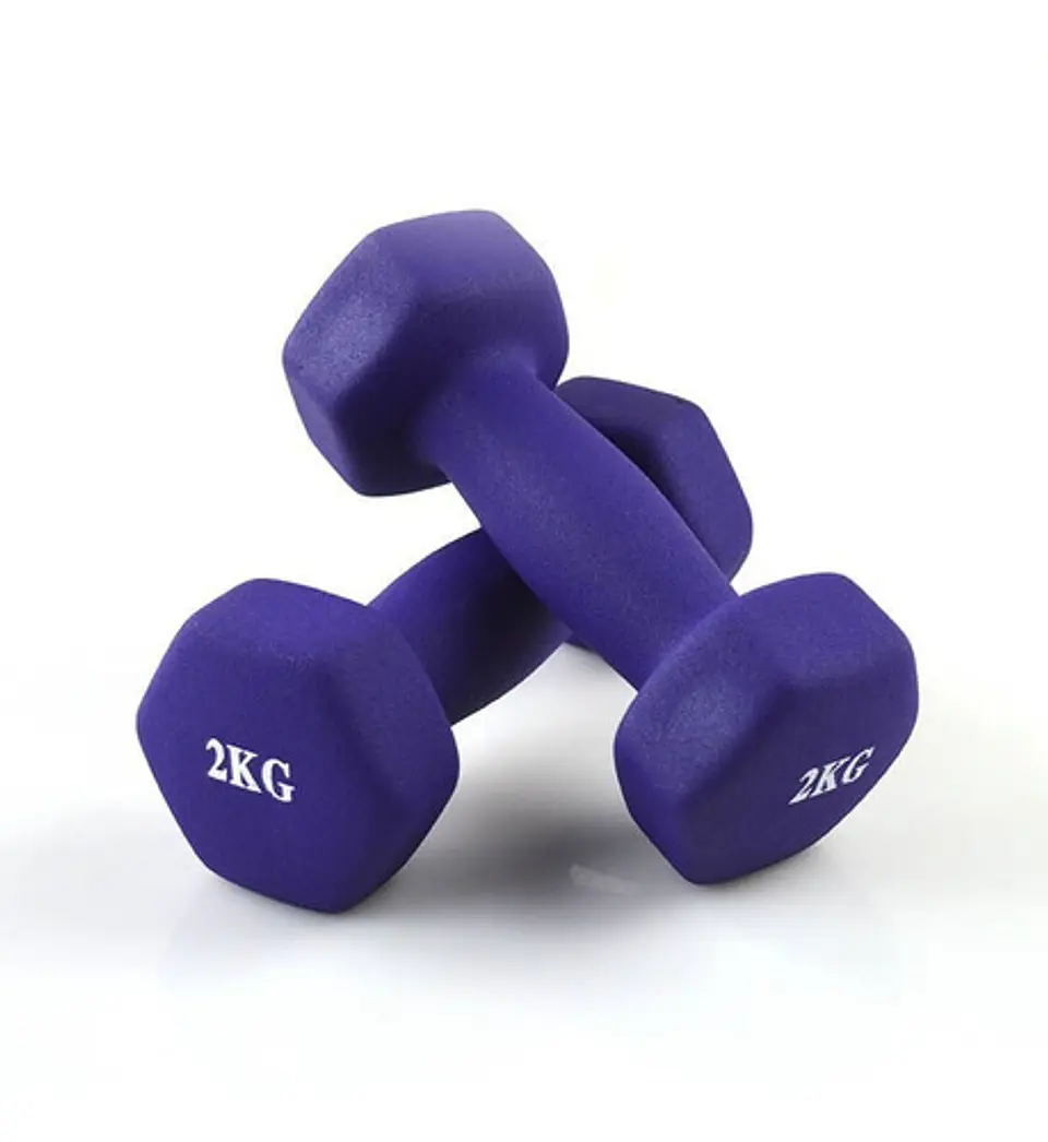 Pack 2 Mancuernas De 2kg C/u (un Par) Acabado Mate 7