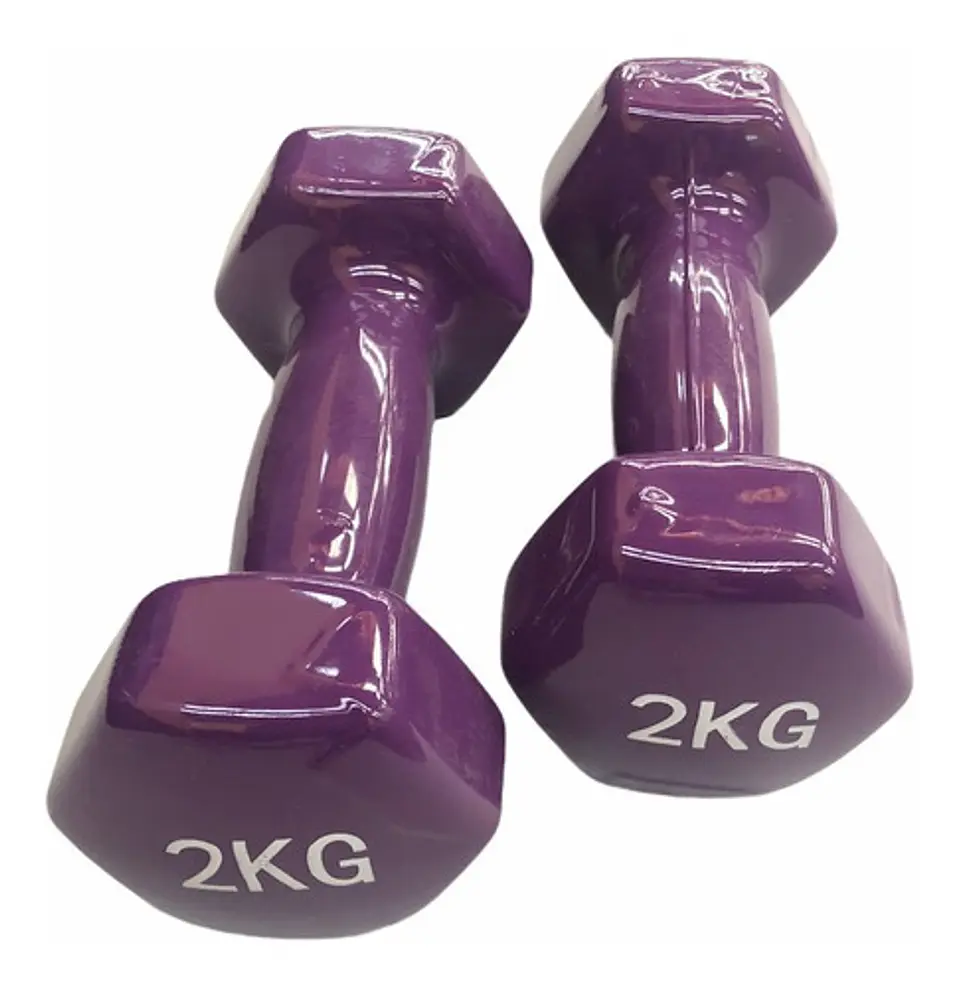 Pack 2 Mancuernas De 2kg C/u (un Par) Antideslizantes 8
