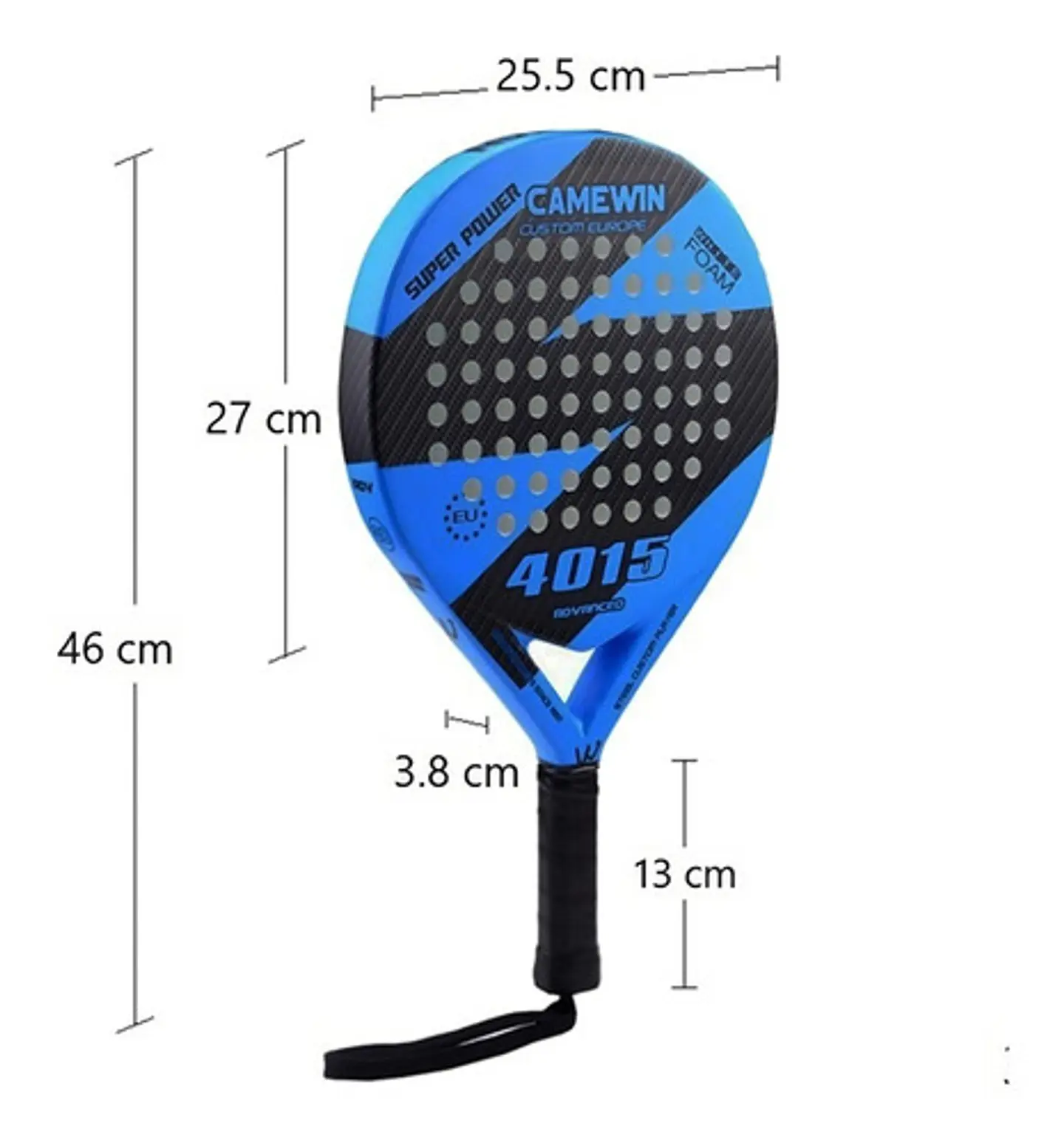 Pala Padel Carbono Híbrido 38mm Con Bolso Deporte Playa 5
