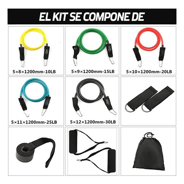 Set De Ligas Y Bandas De Resistencia 11 Piezas Pro 6