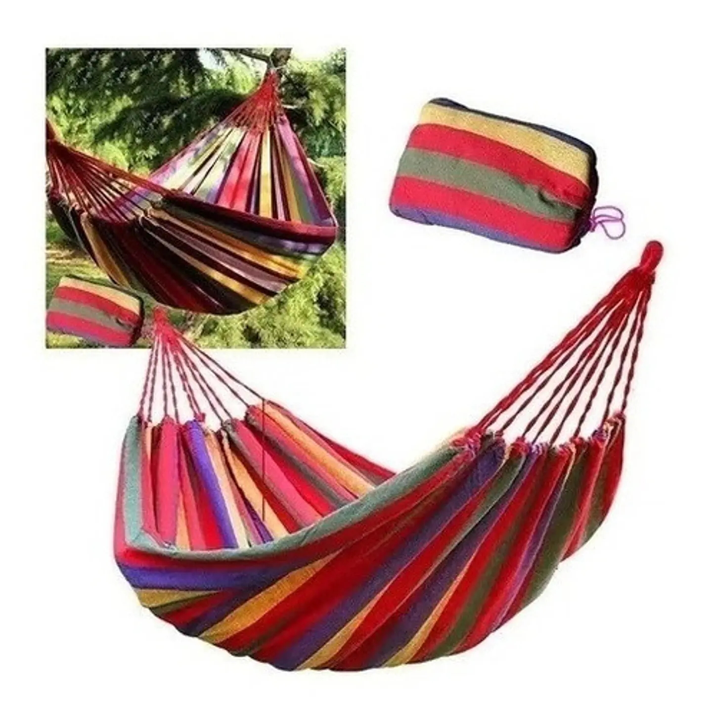 Hamaca 190 Cm X 80 Cm Camping Jardin Casa Con Bolso 4