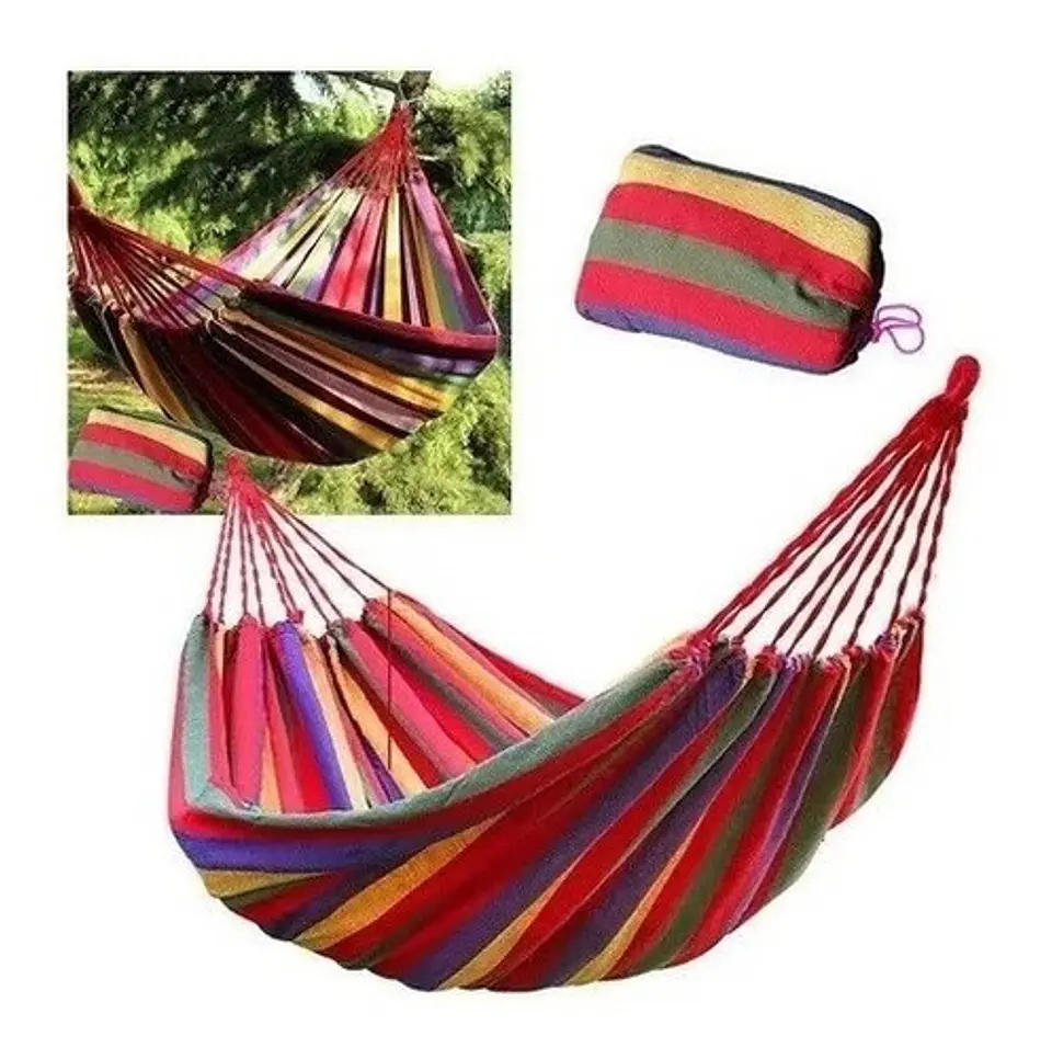 Hamaca 190 Cm X 80 Cm Camping Jardin Casa Con Bolso 4