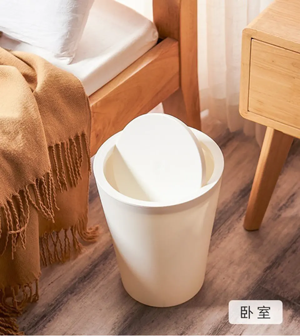 Basurero Con Tapa Para Baño Dormitorio Oficina Cocina 3