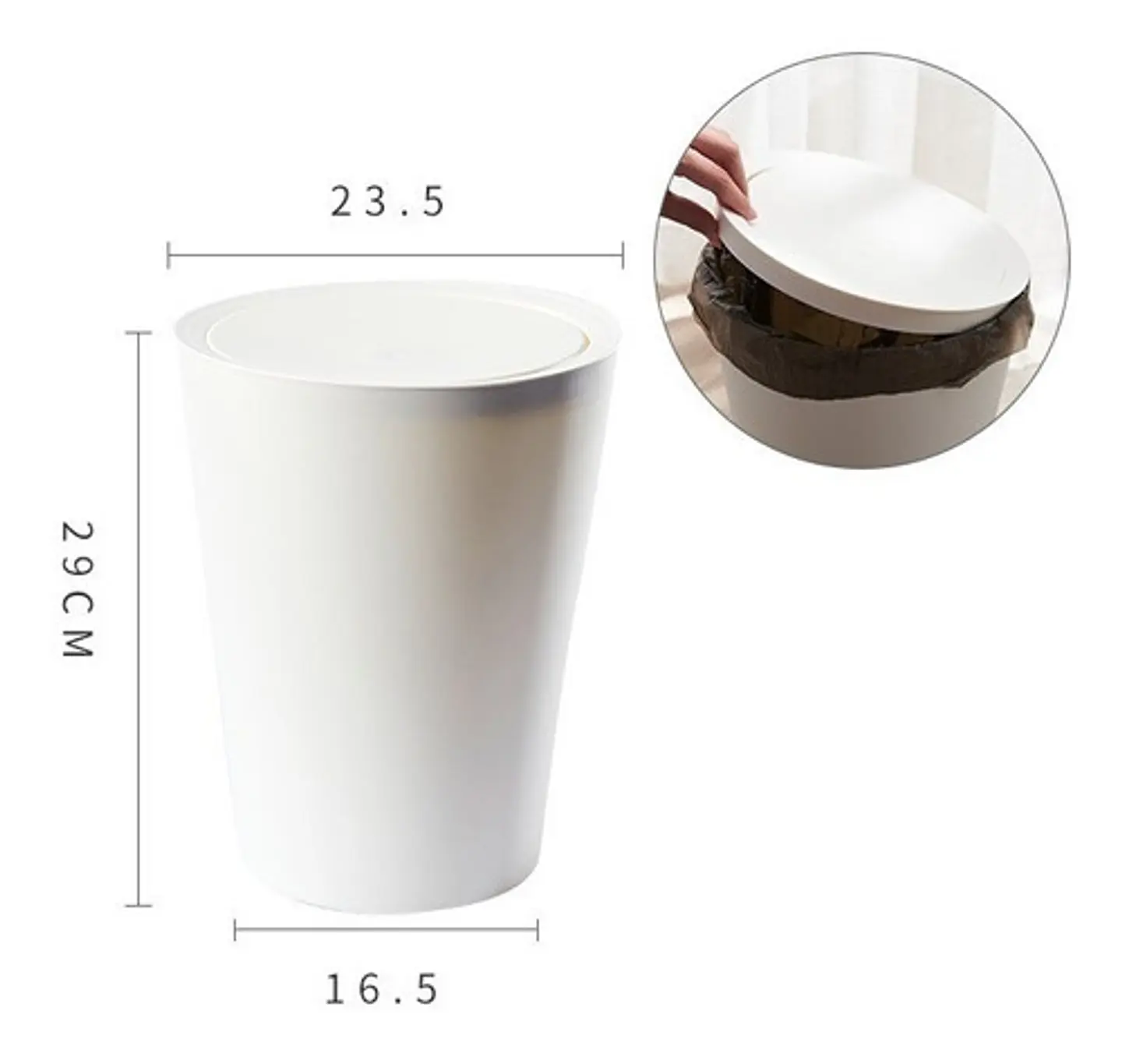 Basurero Con Tapa Para Baño Dormitorio Oficina Cocina 4