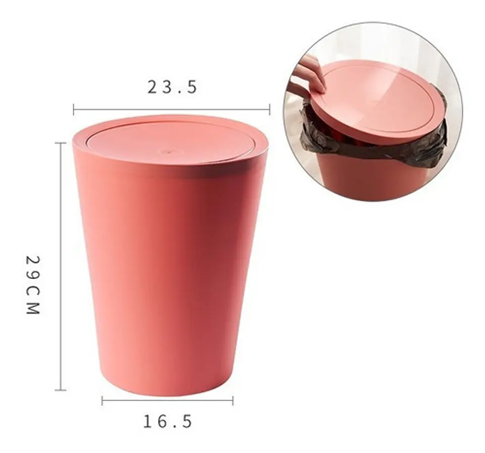 Basurero Con Tapa Para Baño Dormitorio Oficina Cocina 8