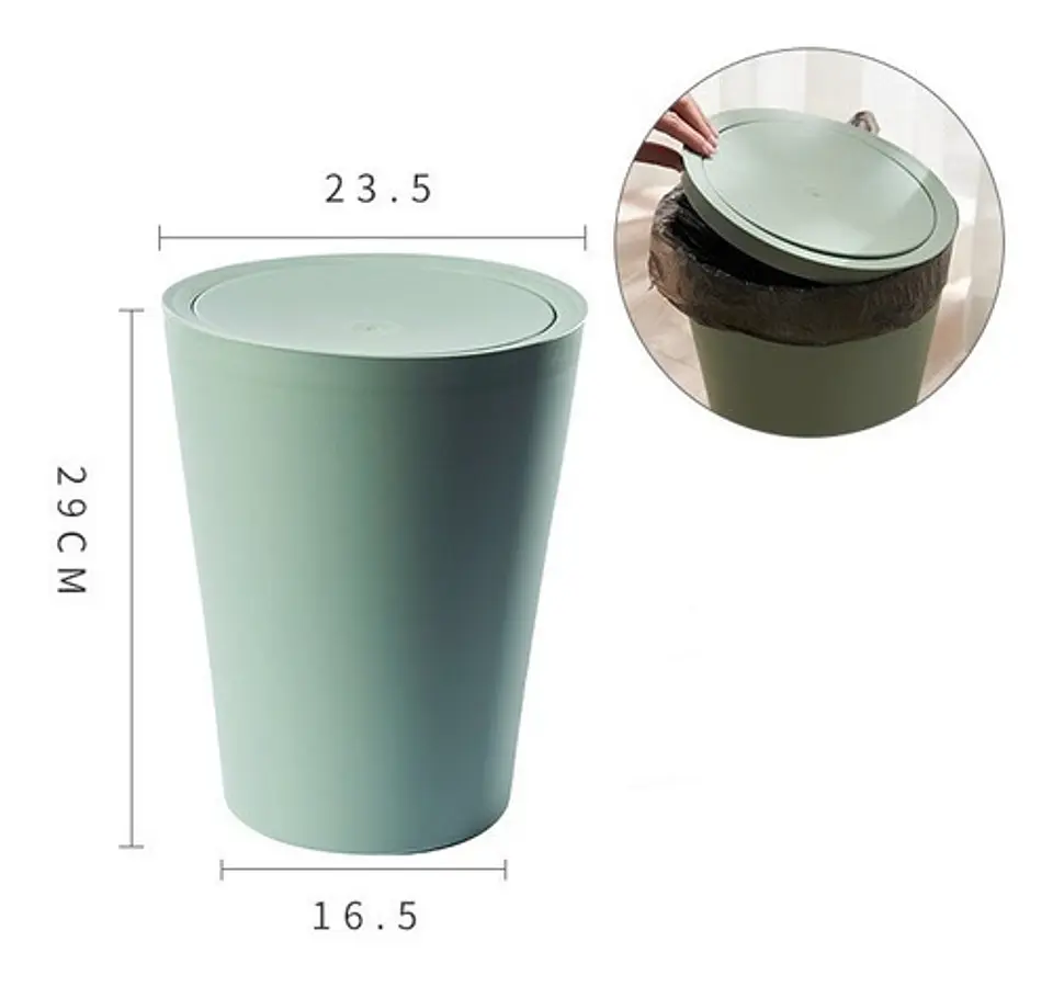 Basurero Con Tapa Para Baño Dormitorio Oficina Cocina 11