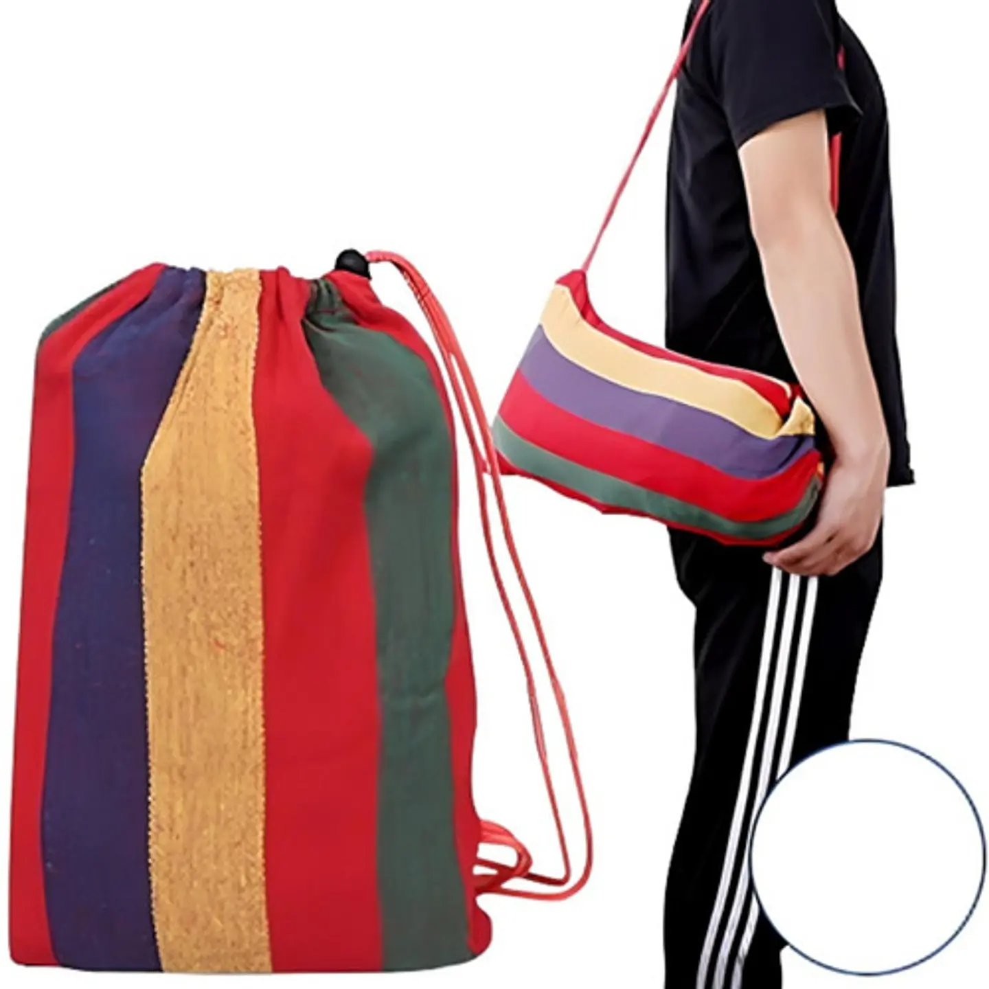 Hamaca 2 Plazas Con Bolso Camping Jardin Casa 190 X 160 Cm 7