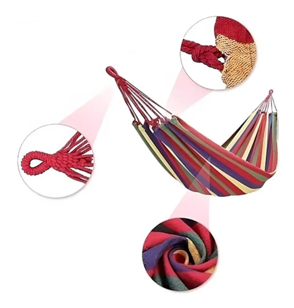 Hamaca 2 Plazas Con Bolso Camping Jardin Casa 190 X 160 Cm 13