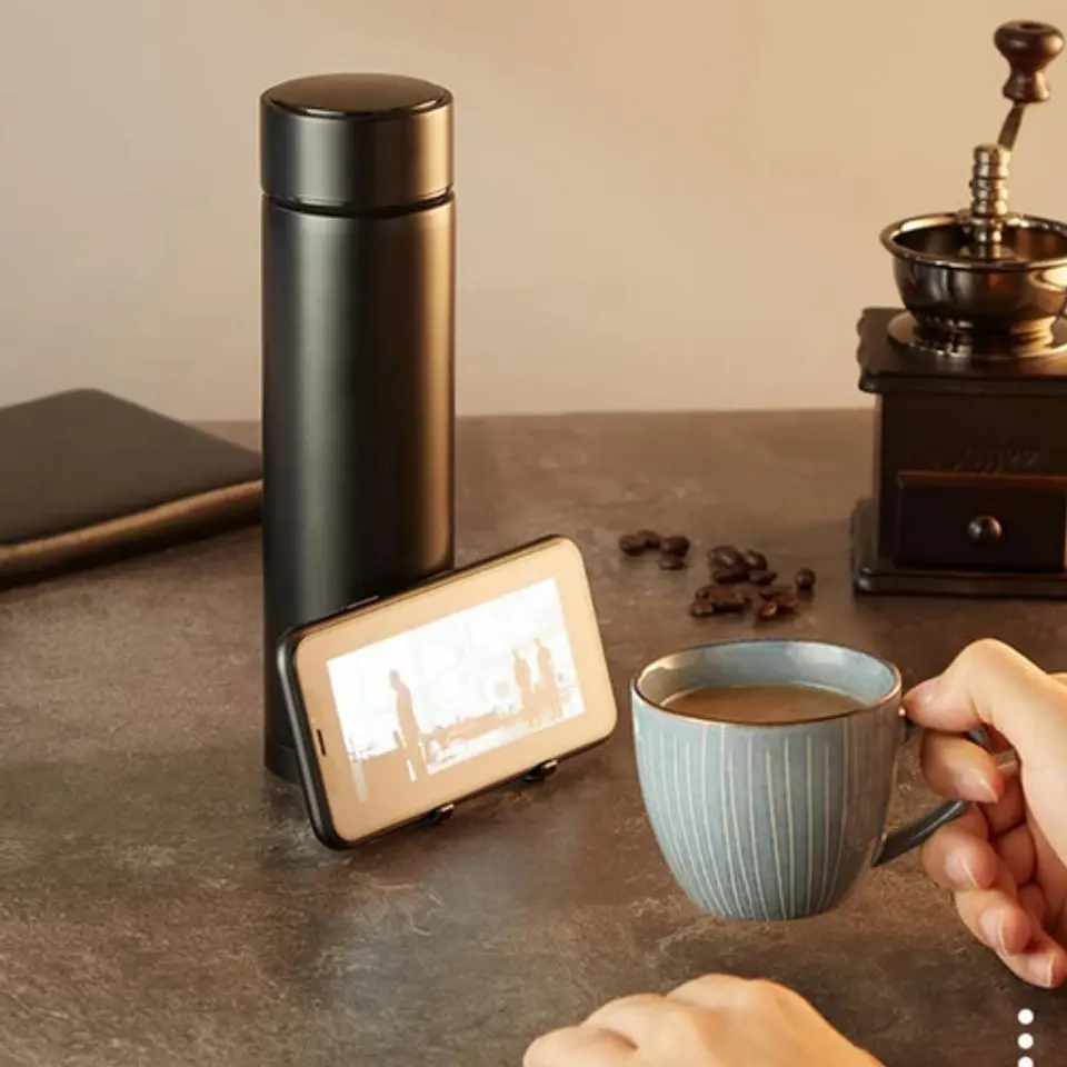 Termo Led Táctil Soporte Smartphone Acero Inoxidable 450ml 5
