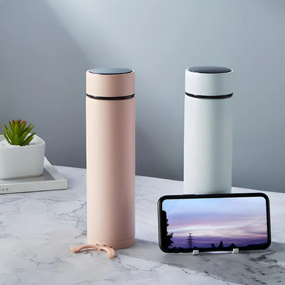 Termo Led Táctil Soporte Smartphone Acero Inoxidable 450ml 9