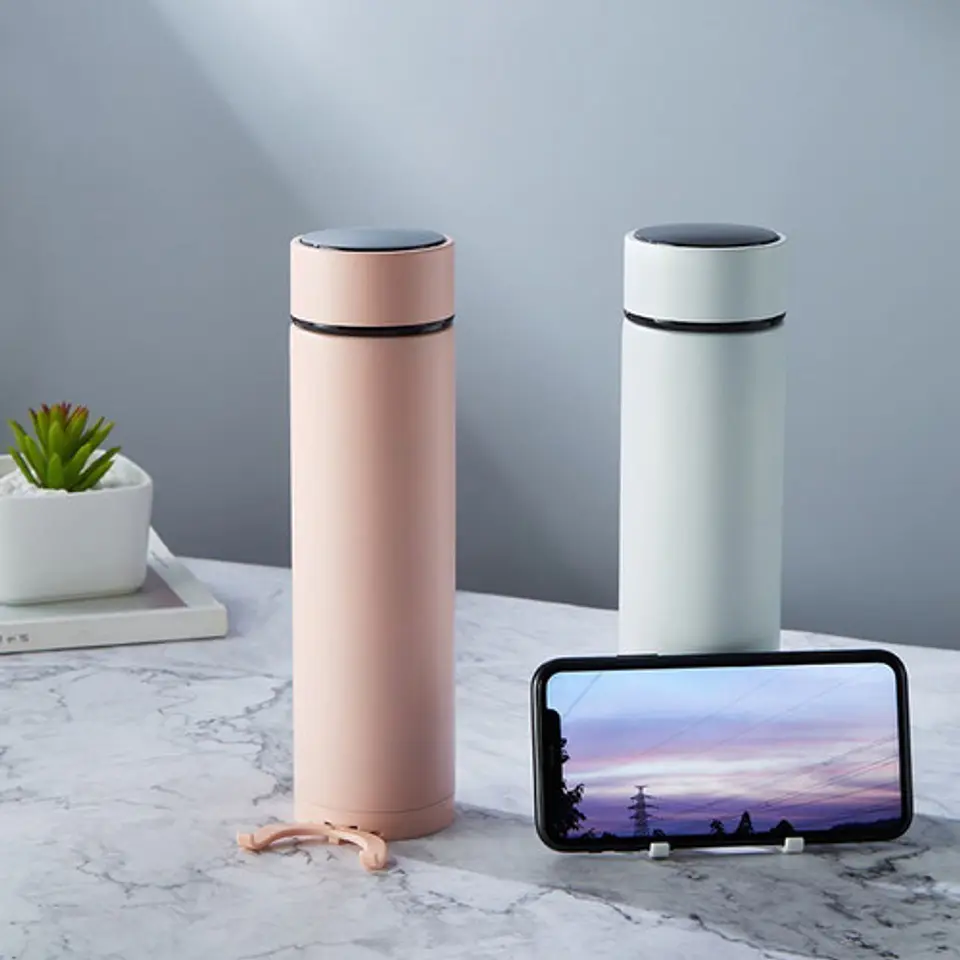 Termo Led Táctil Soporte Smartphone Acero Inoxidable 450ml 16