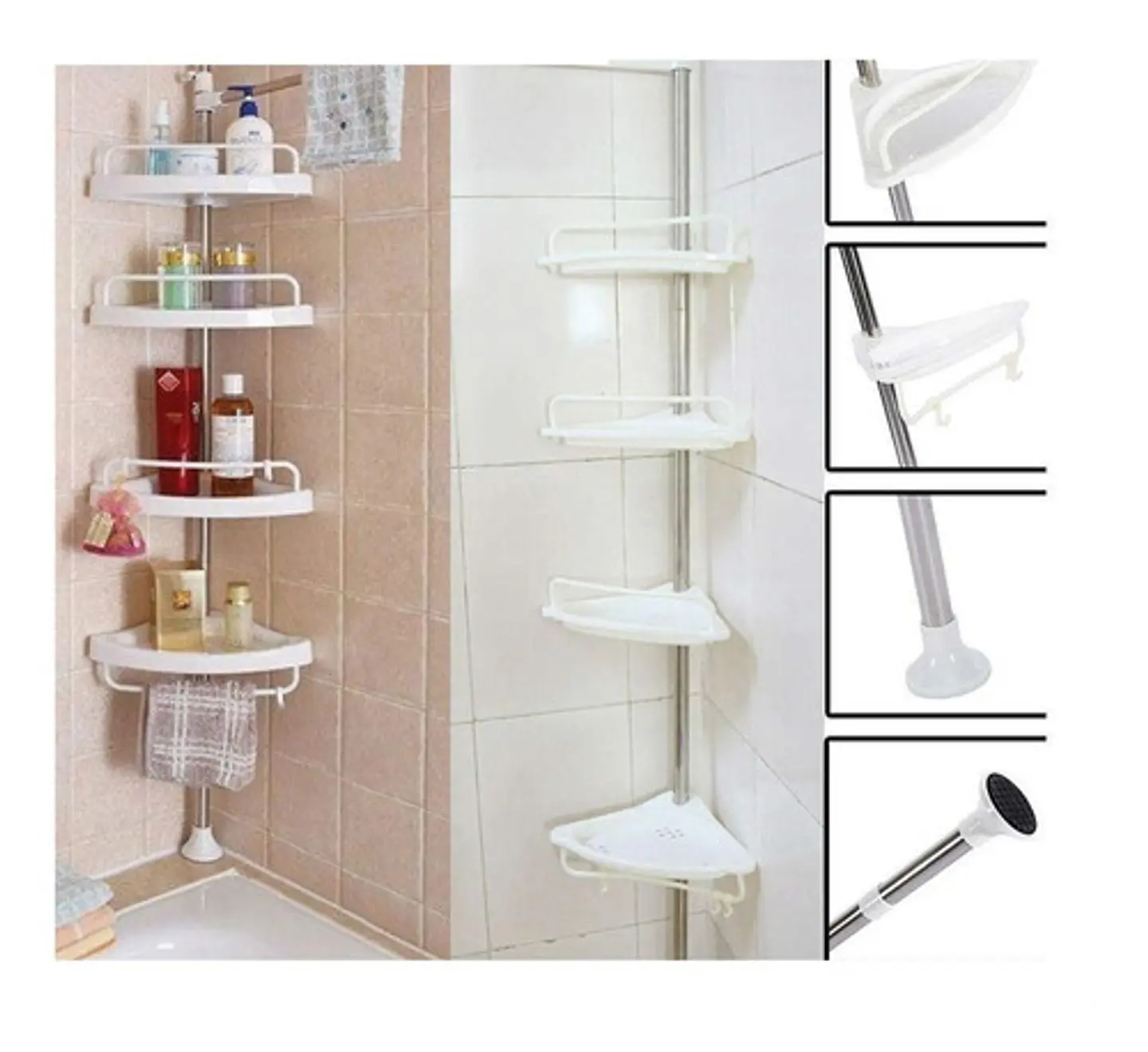 Esquinero Organizador Baño 4 Ajustable Ducha Multiuso 4