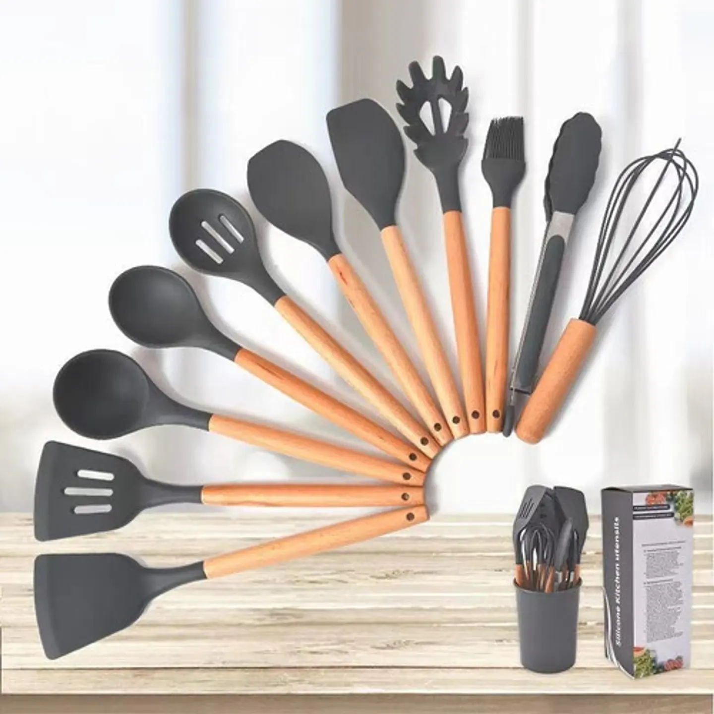 Set 11 Utensilios De Cocina Antiadherentes De Silicona  2