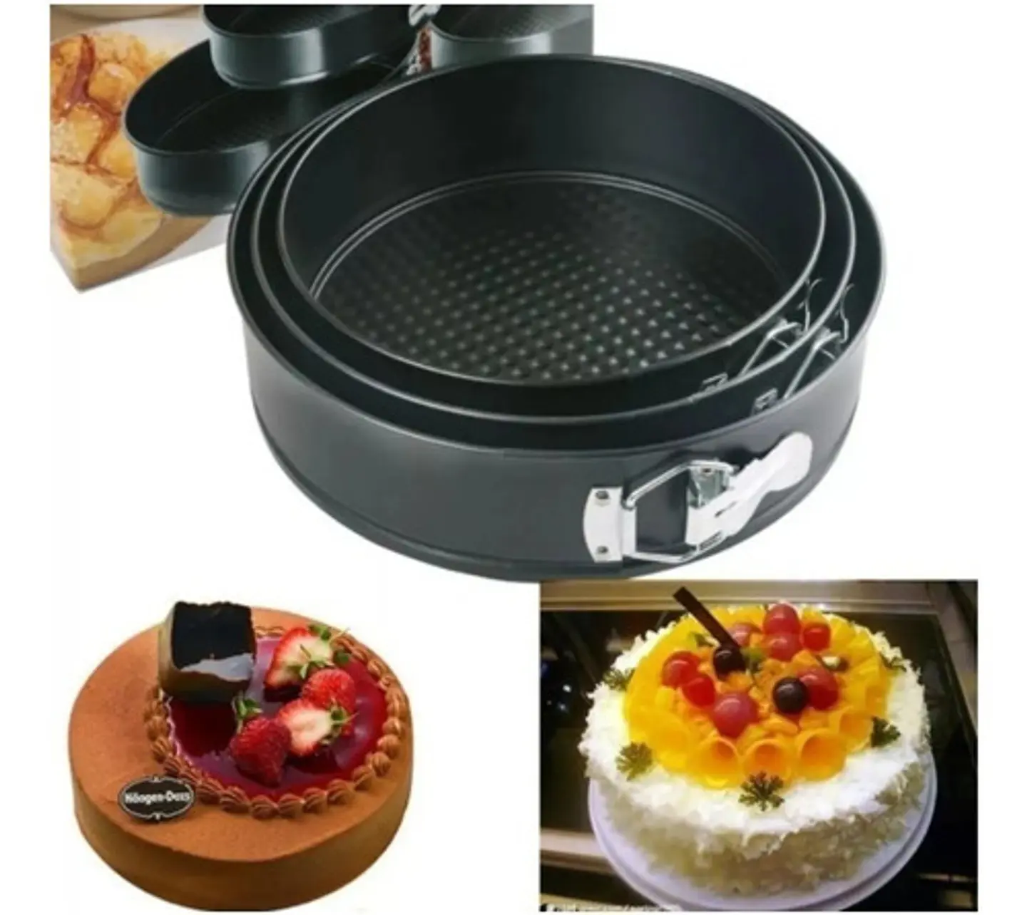 Set 3 Moldes Redondos Repostería Torta Antiadherente 5