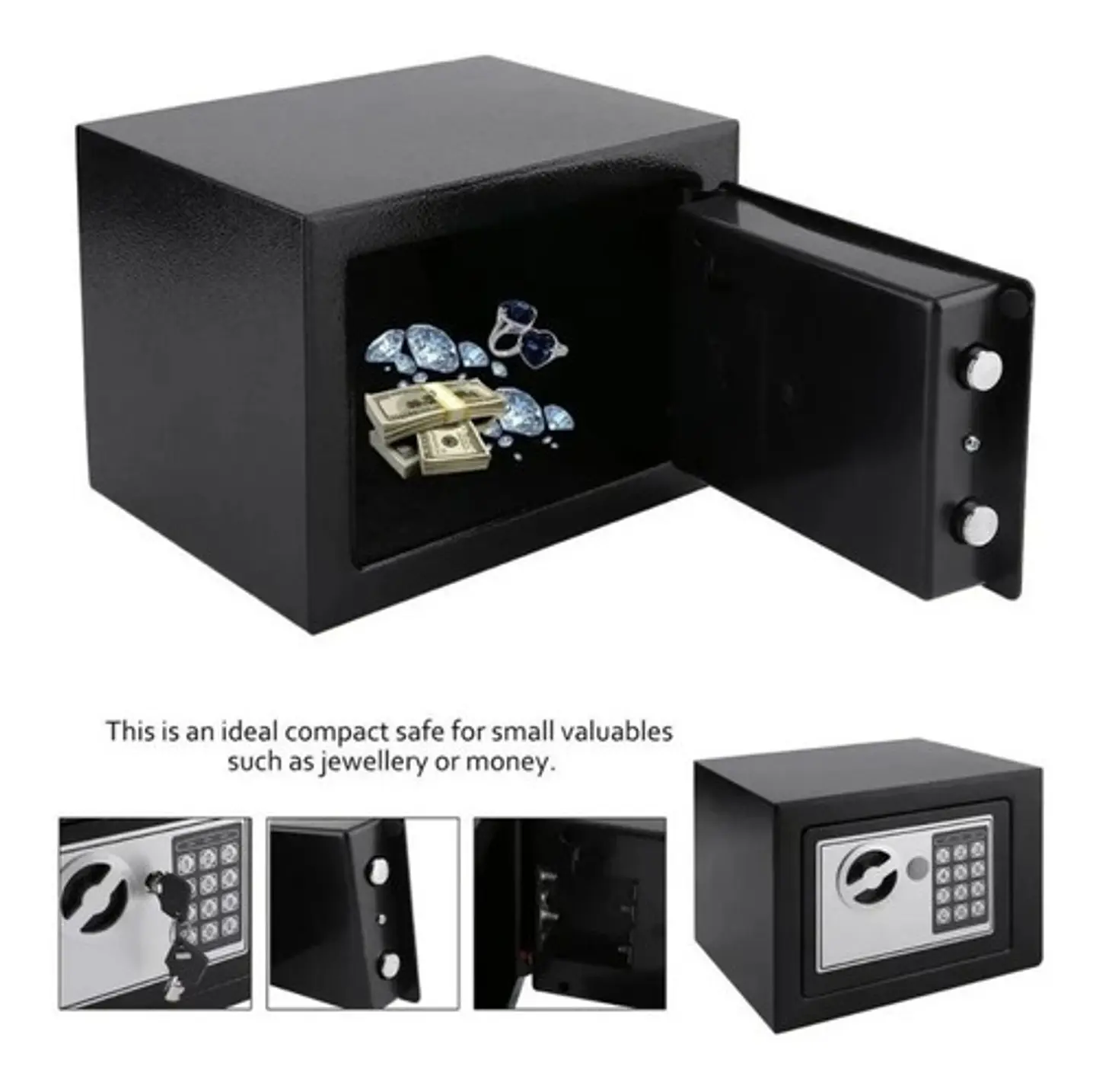 Caja Seguridad Fuerte Digital Llave Teclado Numérico 3