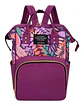 Mochila Maternal Con Bolsillo Delantero Estampado En Hojas - Miniatura 1