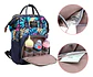 Mochila Maternal Con Bolsillo Delantero Estampado En Hojas - Miniatura 5
