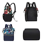 Mochila Maternal Con Bolsillo Delantero Estampado En Hojas - Miniatura 15