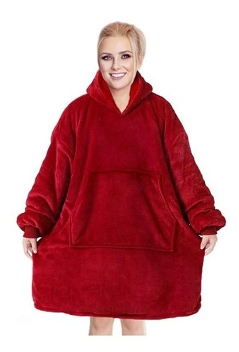 Manta Unisex Tipo Polerón Con Capucha Estilo Sherpa