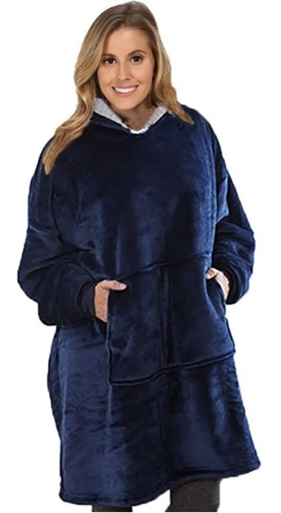 Manta Unisex Tipo Polerón Con Capucha Estilo Sherpa 5