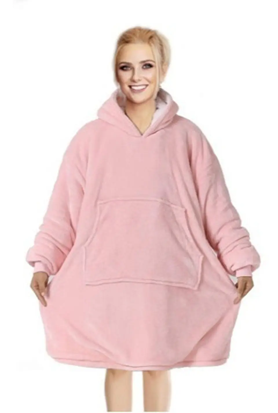 Manta Unisex Tipo Polerón Con Capucha Estilo Sherpa 4