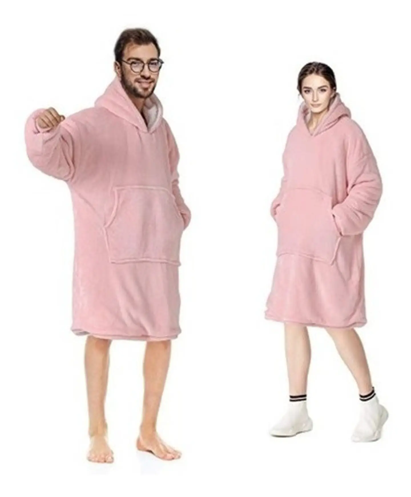 Manta Unisex Tipo Polerón Con Capucha Estilo Sherpa 3