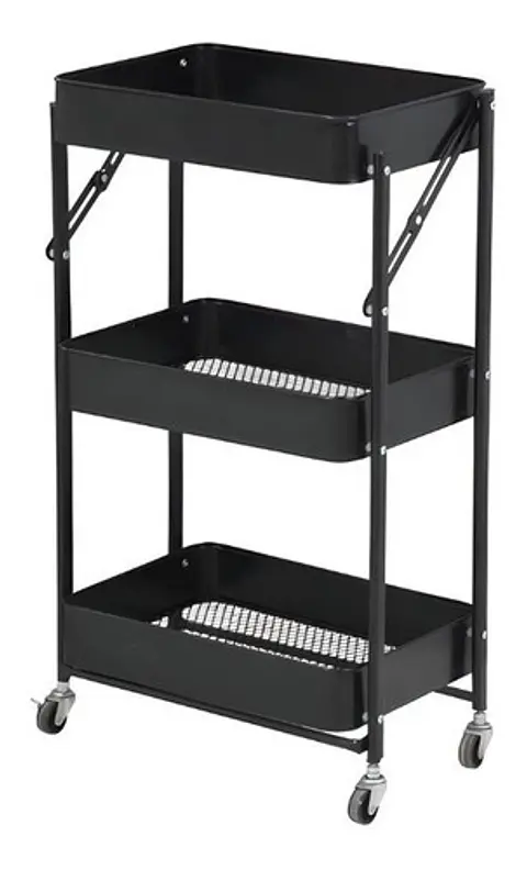 Estante Organizador Plegable Cocina Baño 3 Niveles Y Ruedas