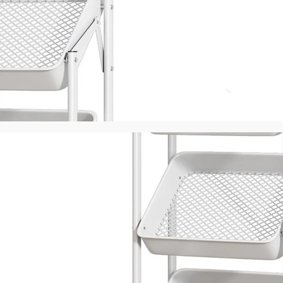 Estante Organizador Plegable Cocina Baño 3 Niveles Y Ruedas 10
