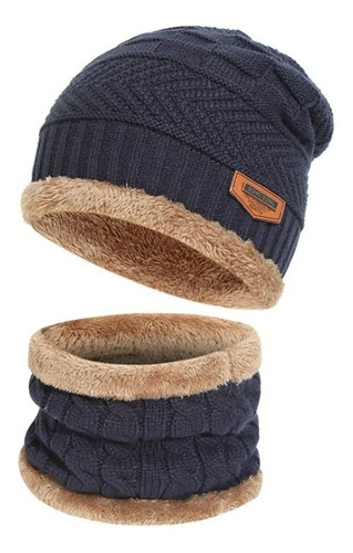 Set Calentador Gorro Mas Bufanda De Cuello Invierno Unisex 1