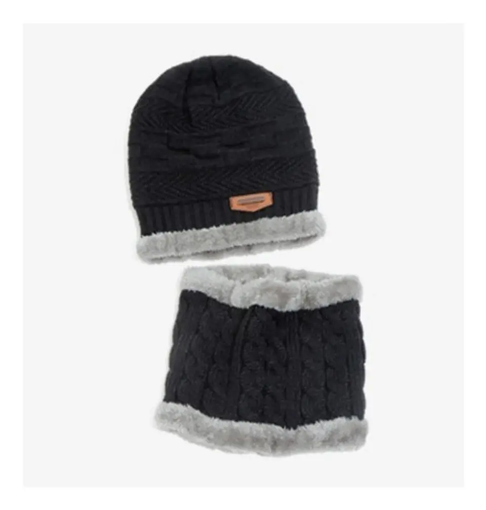 Set Calentador Gorro Mas Bufanda De Cuello Invierno Unisex 17