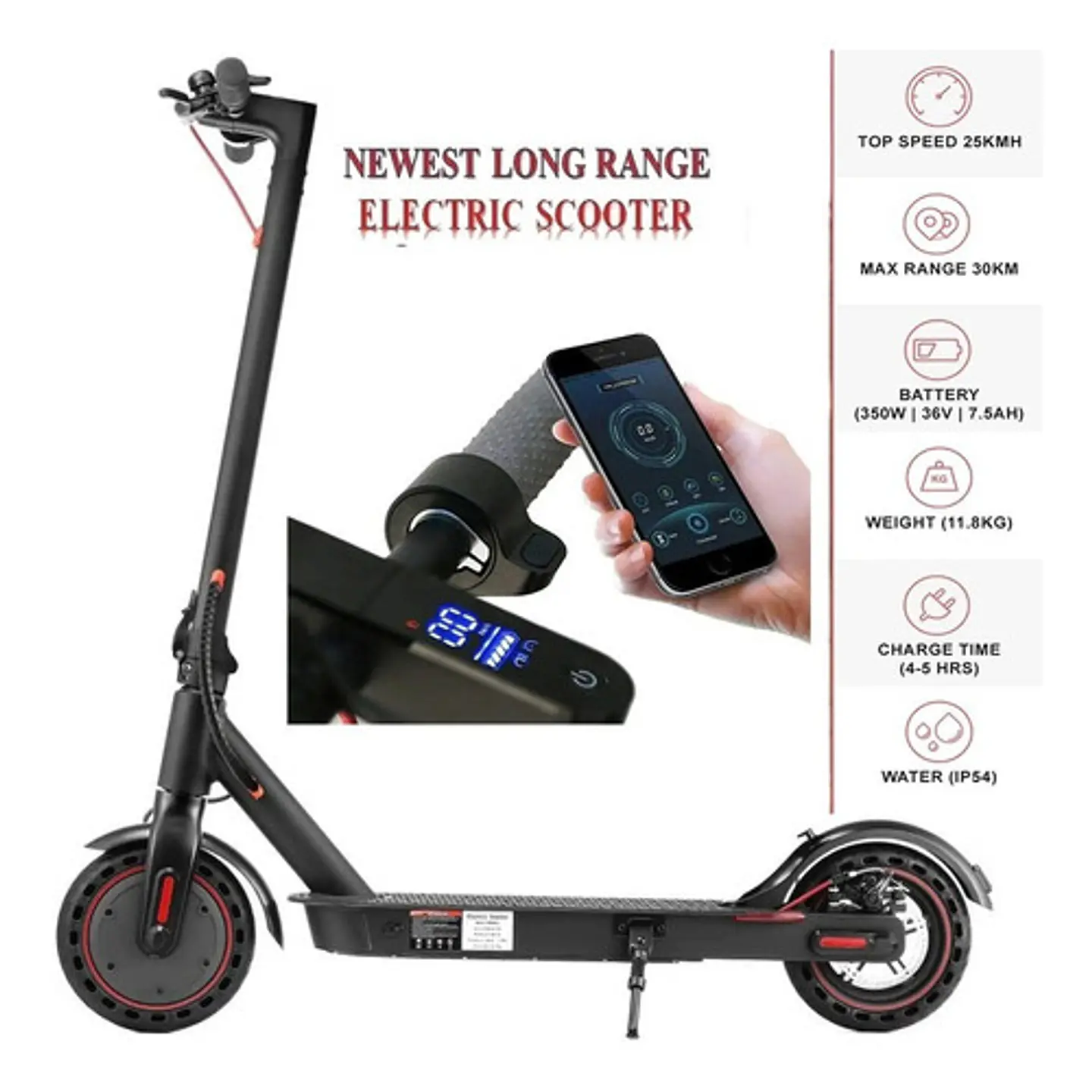 Scooter Eléctrico Monopatin Plegable 11