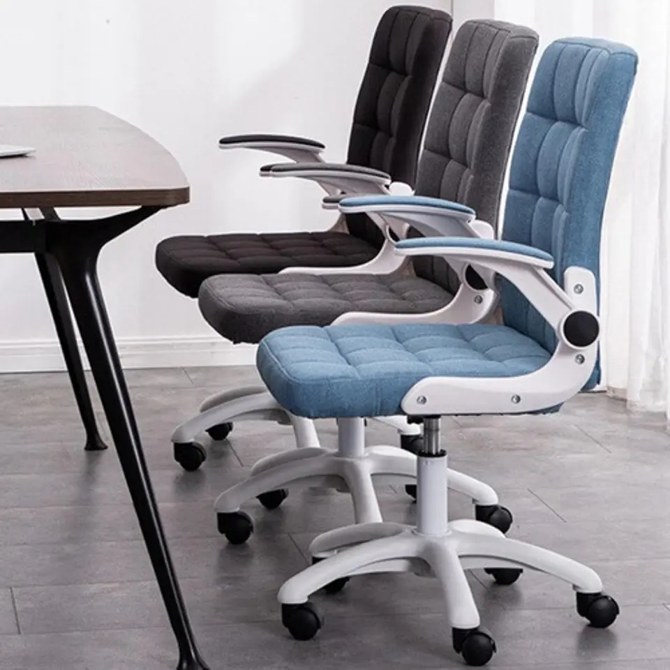 Silla De Oficina De Tela Altura Con Ajustable Y Ruedas 3