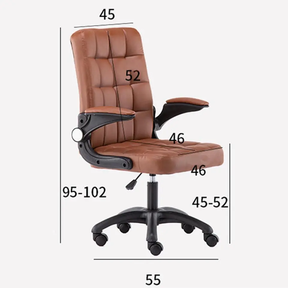 Silla De Oficina De Tela Altura Con Ajustable Y Ruedas 7